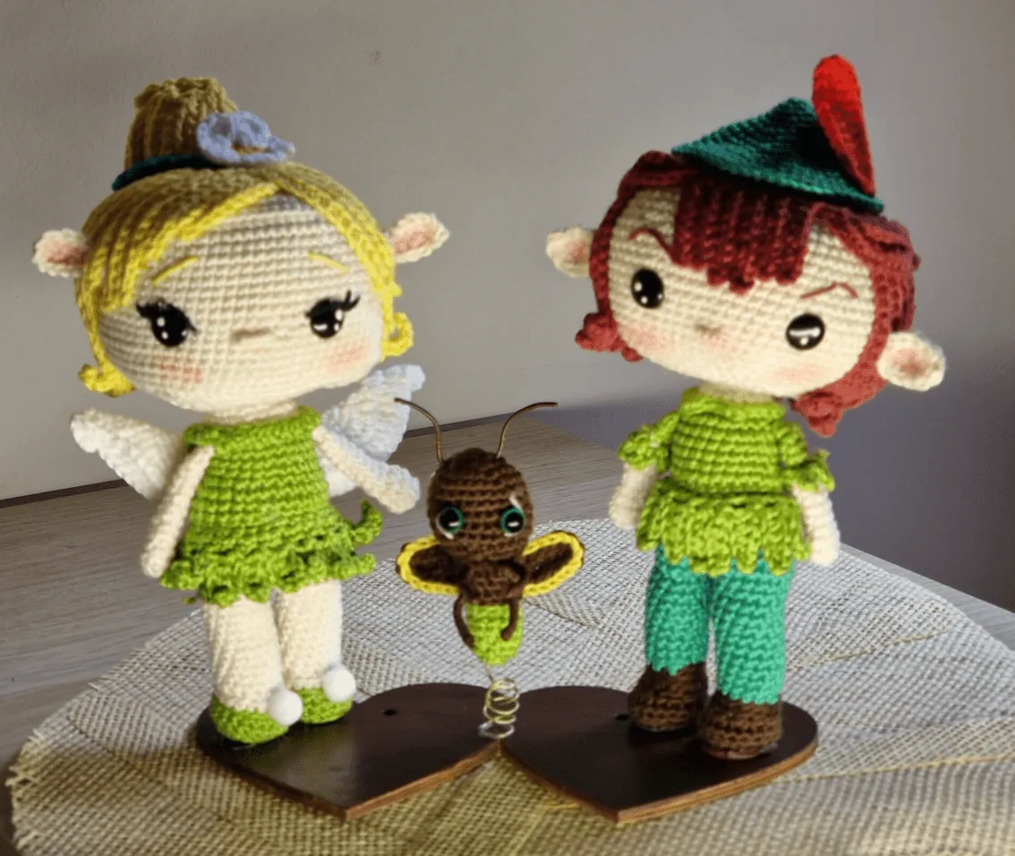 Amigurumis Campanita y Peter Pan