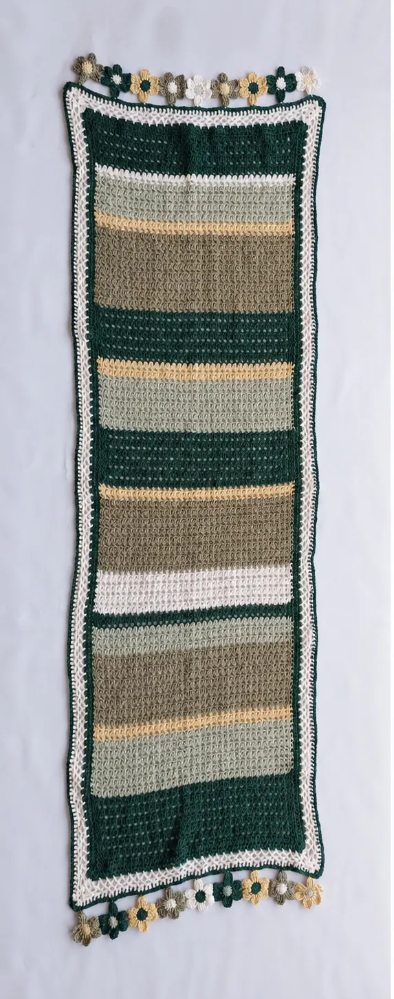 Chal rectangular flores verde - Imagen 3