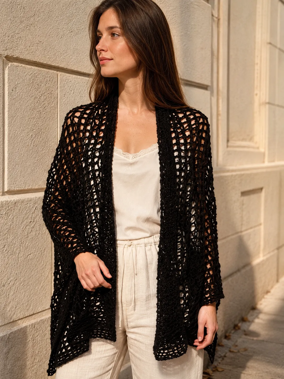 Chal rectangular viscosa negro