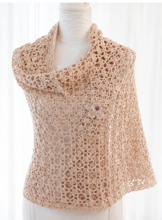 Chal rectangular viscosa beige - Imagen 3