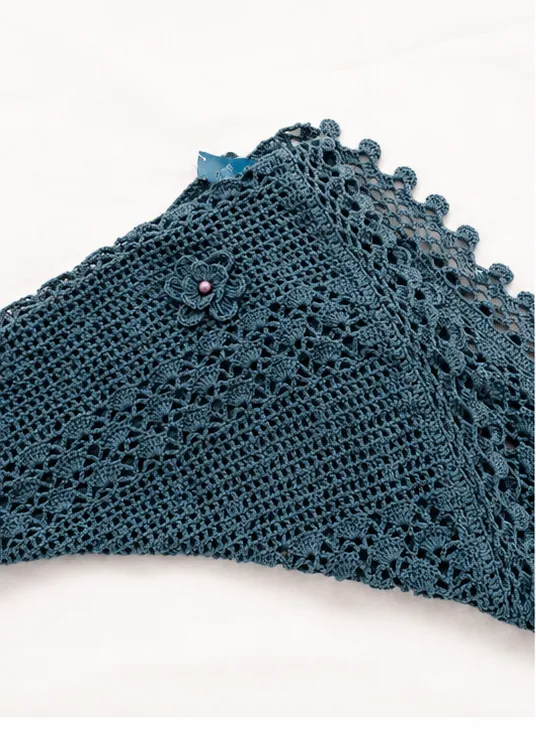 Chal rectangular viscosa azul - Imagen 2