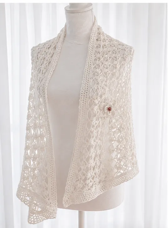 Chal rectangular viscosa blanco - Imagen 3