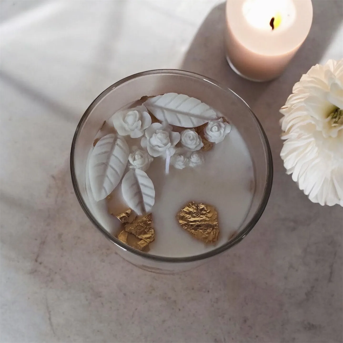 Velas en vaso de vidrio