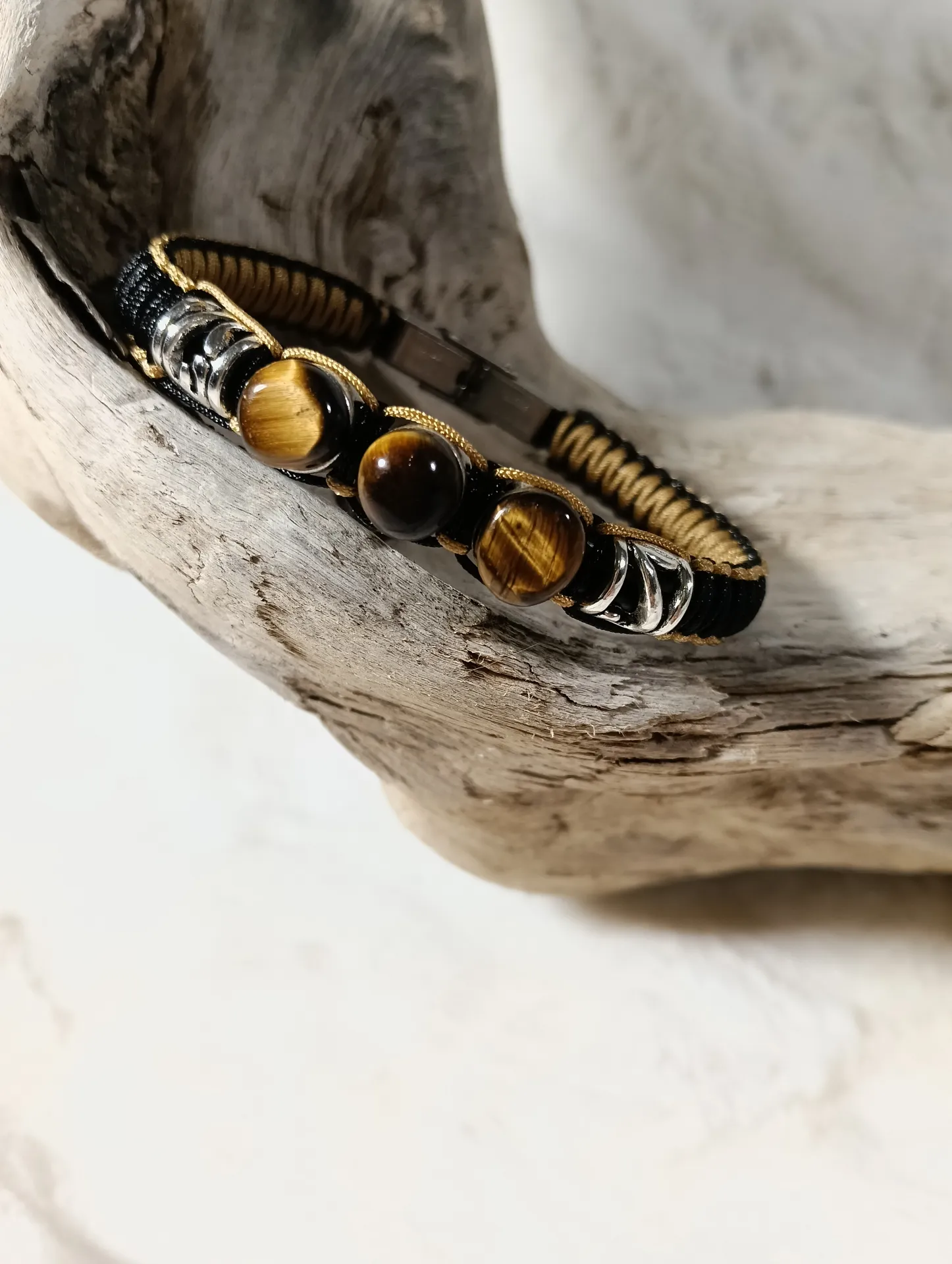 Pulsera hombre/unisex ojo de tigre 