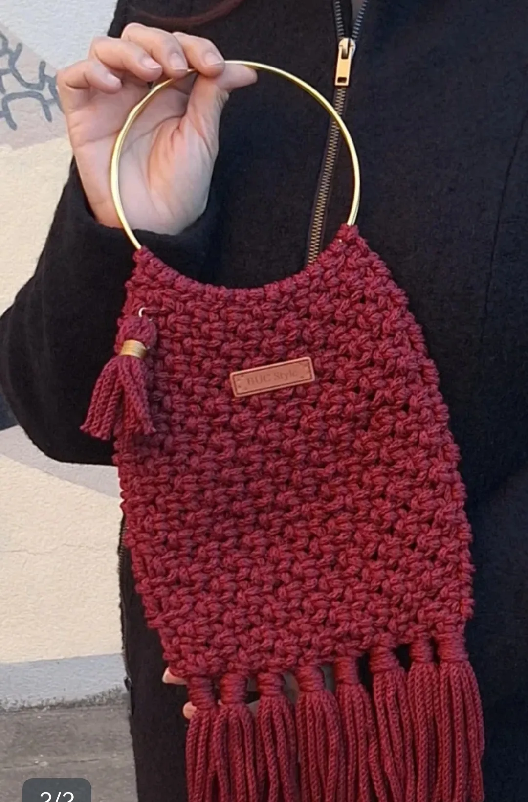 Bolso de mano granate - Imagen 2