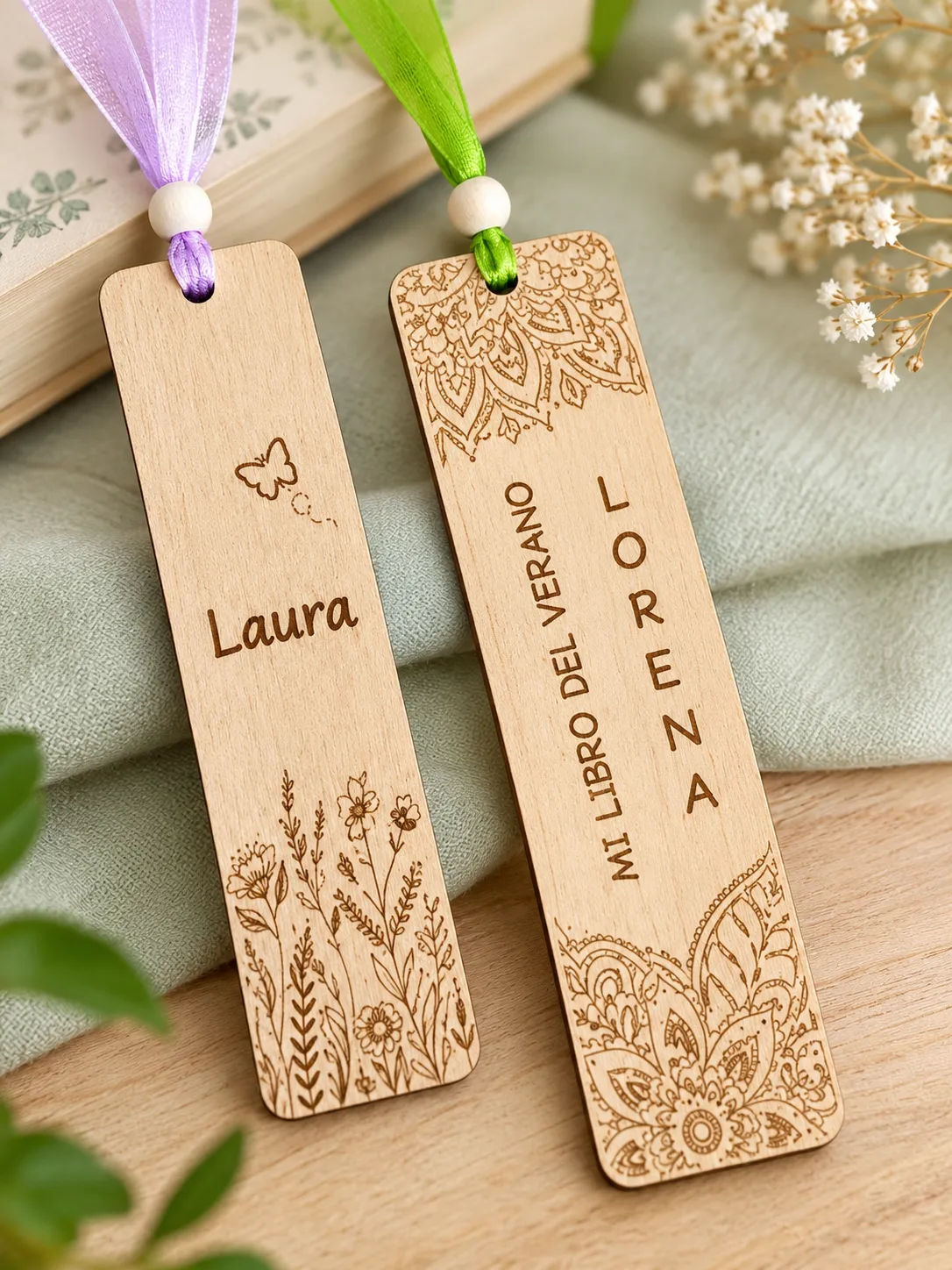 Conjunto de 2 marcapáginas personalizados
