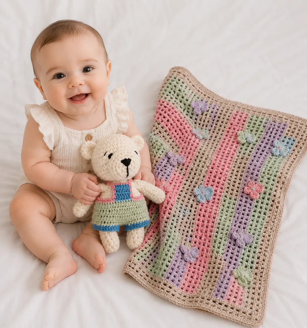 Manta para bebé con muñeco de arrullo