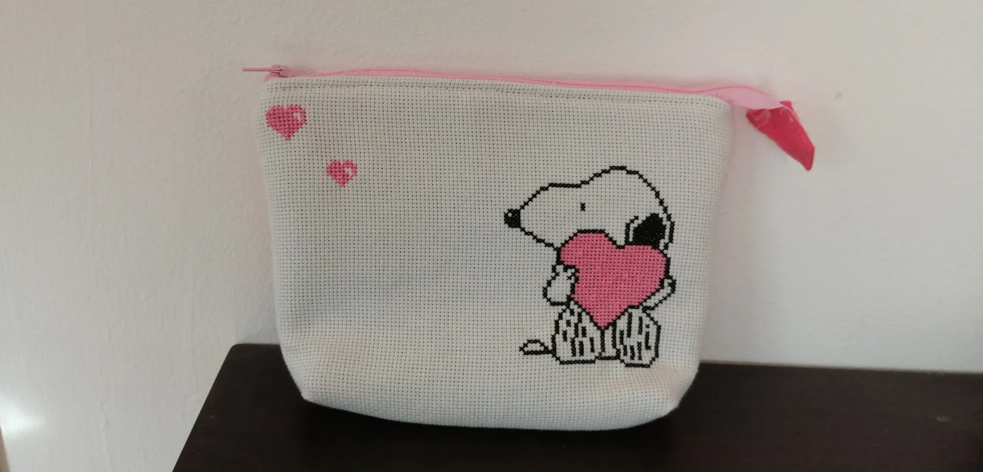 Neceser Snoopy corazón rosa