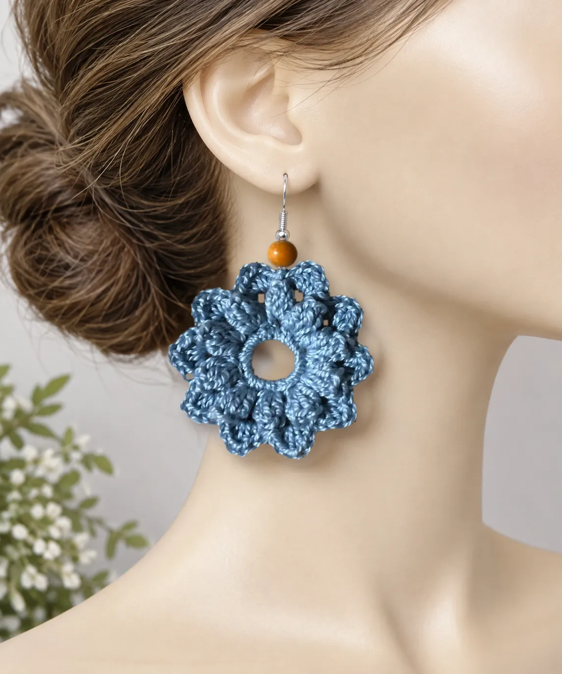 Pendientes artesanales de crochet