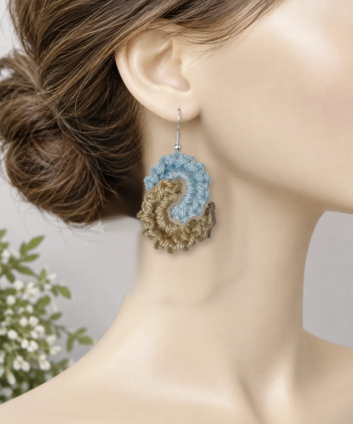 Pendientes artesanales de crochet
