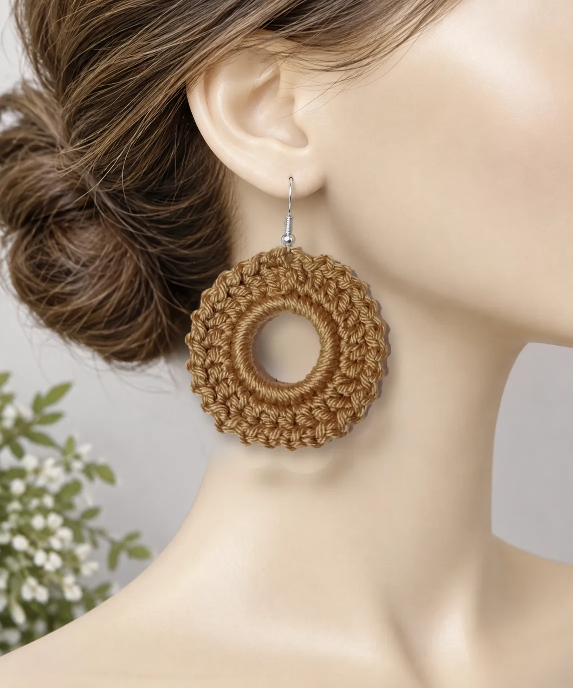 Pendientes artesanales de crochet