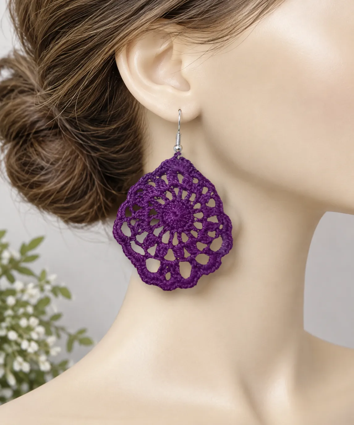 Pendientes artesanales de crochet