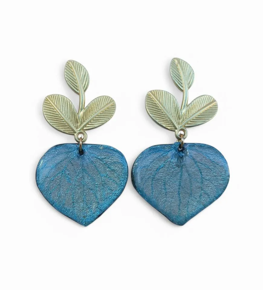 Pendientes hortensia esmaltados - Imagen 3